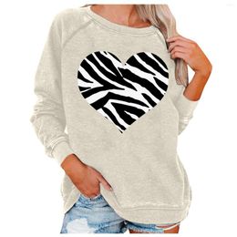 Women's Hoodies Leopard Print Valentine's Day Oversized Harajuku Streetwear Women Pullover Fall Cartoon Cropped Sweatshirt