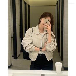 Women's Jackets Solid Zipper Jacket Fashion Korean Loose Streetwear Button Coat Autumn Winter Lady Casual Simple Cardigan Outerwear