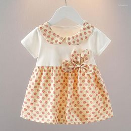 Girl Dresses Summer Toddler Baby Dress Princess Costume Doll Collar Dot Children Wedding Party Infant Clothes A1104