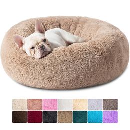 Dog Houses Kennels Accessories Super Soft Pet Cat Bed Plush Full Size Washable Calm Donut Comfortable Sleeping Artifact Dropping Product For Vip 230923