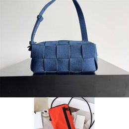 Handbag Bvs Designer Sardines Knotted Hand-stitched Mirror Quality y New Mobile Dark Blue Denim Hand Crossbody Denim Small Square Quality O8ea
