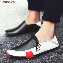 Dress Shoes Men Shoes Brand Fashion Handmade Shoes Male Leather Casual Shoes Driving Moccasin Soft Comfortable Luxury Sneakers Men Flats 230925