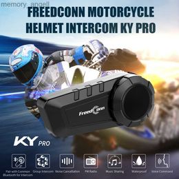 Walkie Talkie Freedconn KY PRO Bluetooth 5.0 Motorcycle Intercom Helmet Headset 6 Riders Group Talking FM Radio Waterproof 1000M Interphone HKD230925