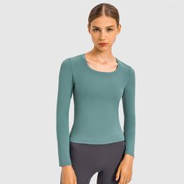 Active Shirts ZenYoga Slim Fit Plain O-Neck Long Sleeve Yoga Women Super Comfy Naked Feel Fitness Workout Pullover Sport Jersey Top