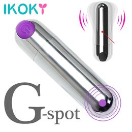 Vibrators IKOKY Powerful 10 Speed Bullet Vibrator Sex Toys for Woman Strong Vibration Gspot Massager Mini Women USB Charge 230925