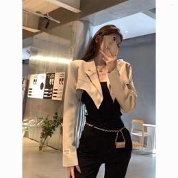 Women's Jackets Short Blazers Women Solid Special Designed All-Match Attractive Korean Style Ladies Elegant Vintage Simple Daily Fashion