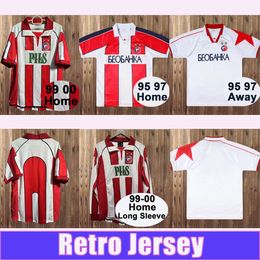 1995 1997 Crvena zvezda Beograd Retro Soccer Jerseys 99-00 Long Sleeve Home Away Short Sleeves Football Shirts Uniforms