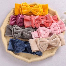 Hair Accessories Born Baby Elastic Headband Knit Bow Headwear For Girl Children Turban Soft Nylon Kids Hairrope 17Color