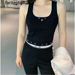 Anagram-embroidered Women Tanks Camis cotton-blend tank tops Two C letters Designer Skirts Yoga Suit CHANNEL Dress bra Vest Ladies solid Vintage T Shirt Femme 5rg