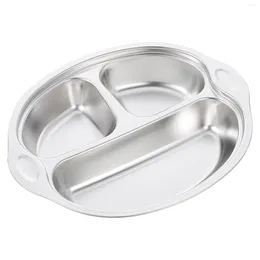 Dinnerware Sets Children's Plate Cartoon Compartment Tray Kids Divided Stainless Steel Serving