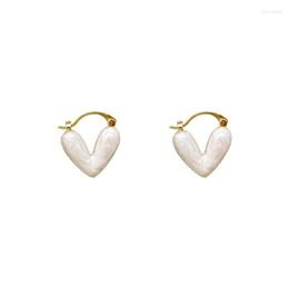 Stud Earrings 2023 White Drop Glaze Love Heart Exquisite Fashion Studs Jewellery For Women Girls