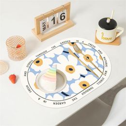 Table Mats Oval Nordic Style Western Placemat Double Layer Oil-Proof Heat Insulation Pad El Leather PVC Mat Dinner Plate