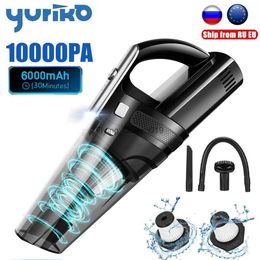 Vacuum Cleaners 10000PA Portable Wireless Car Cleaner Cordless Handheld 150W Strong Suction Home With LED Light 2 HEPA Philtre YQ230926