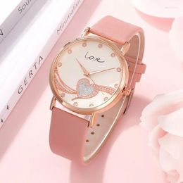Wristwatches 6pcs Women Watches Fashion Round Ladies Quartz Watch Bracelet Set Love Dial Simple Rose Golden Luxury Relogio