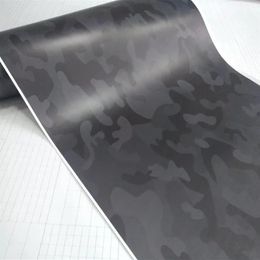 Arictic Black Grey Camo Vinyl Wrap sticker Camouflage Car Wrap covering foil with air bubble size 1 52 x10m 20m 30m Roll279F