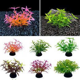 Aquariums Mini Plastic Fish Tank Artificial Water Plant Decoration Simulation Small Aquatic Simulated Green Water Grass Weed Aquarium Accs 230925