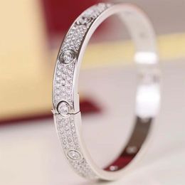 Luxurious quality Punk band bracelet with all diamond for women and mother birthday gift in 16# 17# size wedding jewelry gift 2475