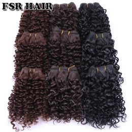 Human Hair Bulks FSR Synthetic Hair weave Short Kinky Curly hair weaving 6 pieces/Lot 210g hair product 230925