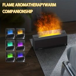 1pc, Colorful Aor Humidifier, Simulated Flame Aroma Diffuser, 3D Ambient Light Humidifier, Desktop Mute Aroma Diffuser