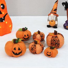 Festive Supplies Halloween Fabric Pumpkin Happy Face PP Cotton Filled Ghost Festival Atmosphere Decoration