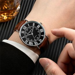 Relógios de pulso masculinos relógio de quartzo de luxo com pulseira de couro impermeável e respirável para homens pulso relógios de negócios relojes