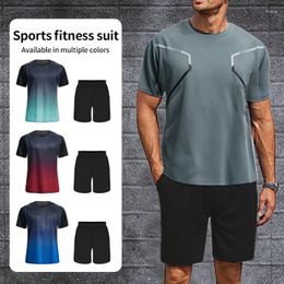 Men's Tracksuits Tracksuit Sportswear Mesh Fabric Breathable Summer Tennis Clothes Sweatshirts Tshirt Set Short Sleeves And Shorts For Men
