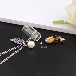 Pendant Necklaces 2PCS 40X12MM Real Dandelion Seeds Necklace Natural History Specimen In A Clear Jar Glass Orb Nature