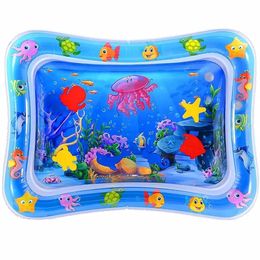 Bath Toys Sea Animal Print Baby Inflatable Play Mat Infant Toy for born Boy Girl Water Entertainment Playing Swimming Games Toys 230923