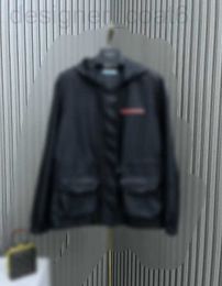 Men's Jackets designer Regenerated nylon thickened red label loose drawstring hooded jacket PBFS