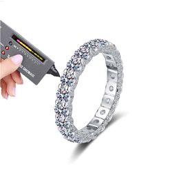 Iced Fully Eternity Band Moissanite Vvs Diamond Rings for Women Engagement