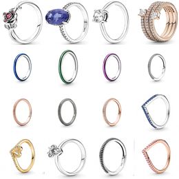 NEW 2023 100% 925 Sterling Silver High Quality Beautiful Zircon Ring Fit European girl Women Luxury Original Fashion Jewellery Gift 1