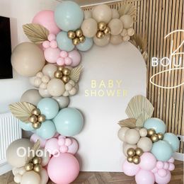 Other Event Party Supplies Baby Shower Balloon Arch Kit Boy Girl Birthday Party Decoration Baptism Gender Reveal Pink Beige Tiffany Blue Globos Garland Set 230923