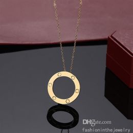 Necklace Designer Jewellery Luxury Fashion Gift Sterling Silver Rose Gold platinum diamond ring pendant necklaces for wpmen 45cm cha177y
