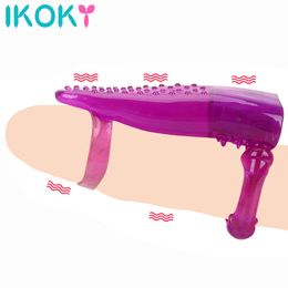 Cockrings IKOKY Penis Rings Vibrating Cock Ring Clitoris Stimulate Tongue Licking Massager Vibrator Erotic Sex Toys for Couples 230925