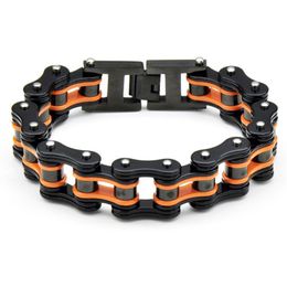 16mm Heavy Mens Motorcycle Bike Chain Bracelet Multicolor Hiphop Punk Stainless Steel Men Women Biker Bicycle Link Bracelets Bangl235n