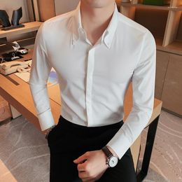 Men's Dress Shirts 2023 High Quality Summer Men Striped Short Sleeve Fashion Korean Slim Fit Casual Business Formal Wear Blouse Homme