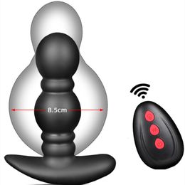 Anal Toys 10 Modes Vibrator Inflatable Vibration Silicone Anus Beads Butt Plug Sex For Women Men Couples Flirting Adult Games 230925