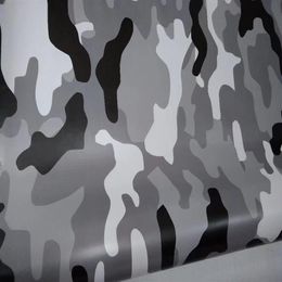 Arctic White black Grey Camouflage Vinyl For Car Wrap styling Camo Covering Film with air release Bubble Size 1 52x10m 20m 266T