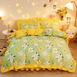Bedding sets Kuup Duvet Cover kawaii Bedding Set Twin Size Flower Quilt Cover 150x200 High Quality Skin Friendly Fabric Bedding Cover 230923