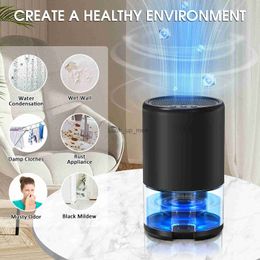 Dehumidifiers Moisture Dehumidifier Mini Portable Moisture Remove Machine Mute Automatic Shutdown Atmosphere Lamp for Home Office DryerYQ230925