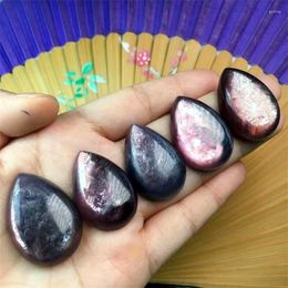 Link Bracelets 29 -33mm Natural Lepidolite Teardrop Pendant Necklace Fashion Personalized Men Women Gemstone Jewelry Lovers Gift 1pcs