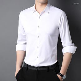 Men's Dress Shirts 2023 Arrivals Thicken Spring And Autumn Business Casual Classic Solid Colour Men Long Sleeve
