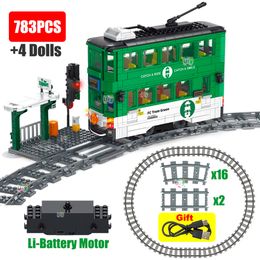 Electric RC Car Technical Train City Metro Tram Electric Model Rechargeable Lithium Battery Motor Building Blocks Toys For Boy Gift 230925