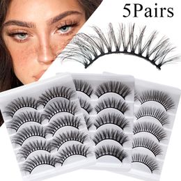 False Eyelashes False Eyelashes Set Reusable Cross Fluffy Fake Eyelashes Women Daily Eye Makeup Lashes Lifting Kit Lash Extension Supplies 230925