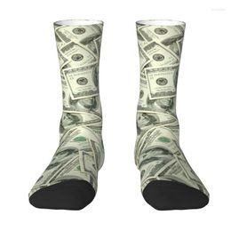 Men's Socks Fashion Mens United States Money Dollar Bills Dress Unisex Comfortable Warm 3D Print Crew