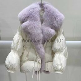 Women's Down Parkas 2023 Big Real Fox Fur Short Puffer Coat Female Snow Outerwear New Winter Thick 90% Duck Down Parkas Women Jacket Luxury J230925