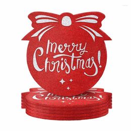 Table Mats Round Felt Christmas Coasters Shaped Heat Resistant Cup Pack Of 6 Cool Soft For