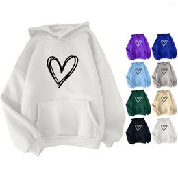 Women's Hoodies Hoodie With Love Print Pocket Drawstring Warm Zip Front Women