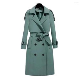 Women's Jackets Women Coat Belted Turn-down Elegant Dual Pocket Long Sleeves Thick Warm Office Female Jacket Chaquetas Para Mujeres