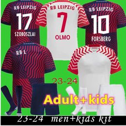 2023 24 RBL Leipziges Soccer Jerseys 23 away POULSEN FORSBERG HEE CHAN SABITZER UPAMECANO SZOBOSZLAI KLUIVERT adult kids kit football shirt uniforms